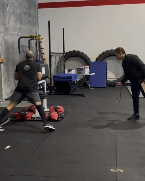 man training official and practice testing