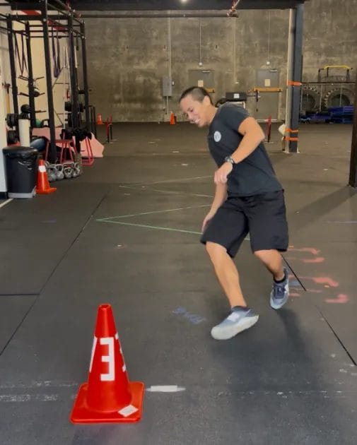 Man running on training at Redline Conditioning