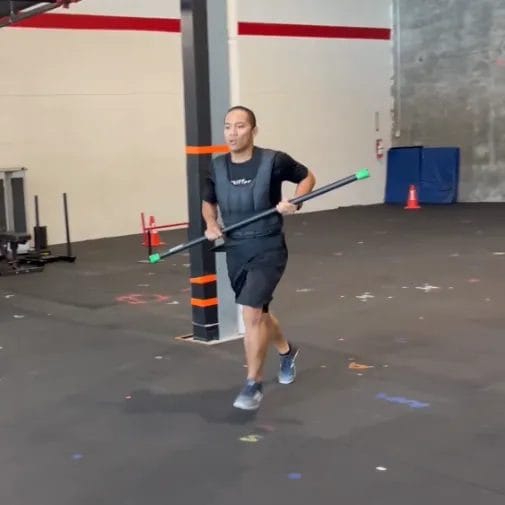 Man running on training at Redline Conditioning